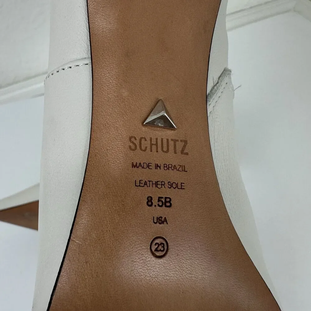 SCHUTZ Women's Bette Booties Eggshell Off White 8.5B US Capsule Money